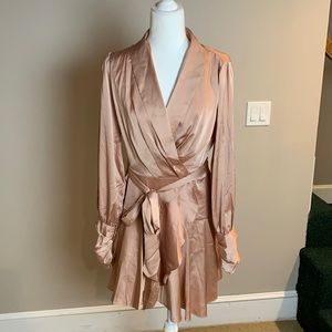 Formal pink silk dress